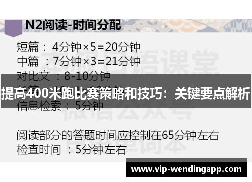 提高400米跑比赛策略和技巧：关键要点解析