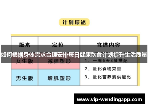 如何根据身体需求合理安排每日健康饮食计划提升生活质量