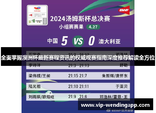 全面掌握澳洲杯最新赛程资讯的权威观赛指南深度推荐解读全方位